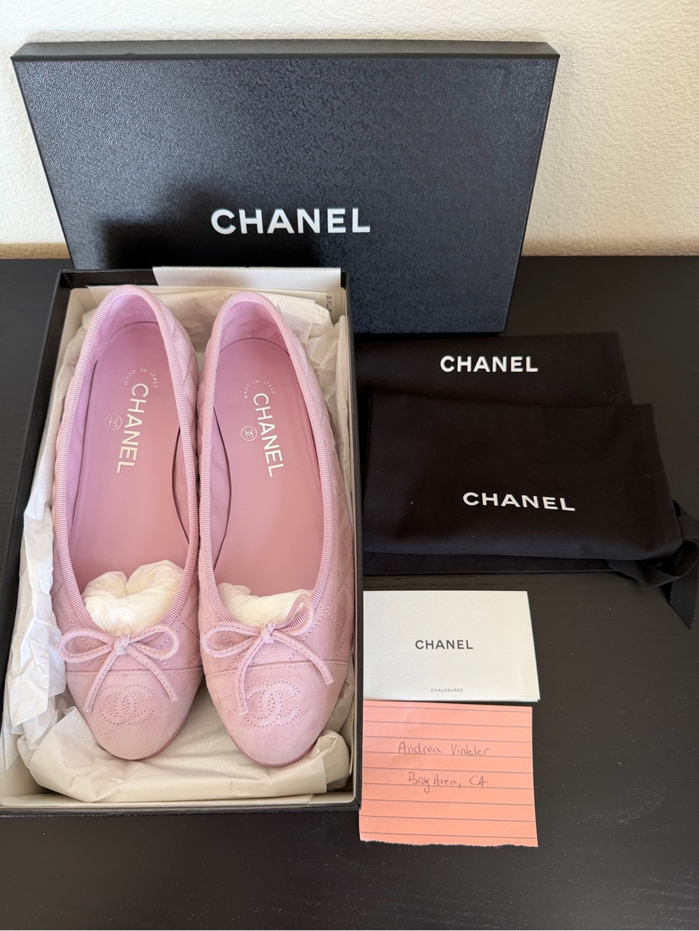 Chanel Rose Claire 8B ballerina flats